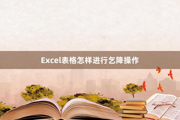 Excel表格怎样进行乞降操作
